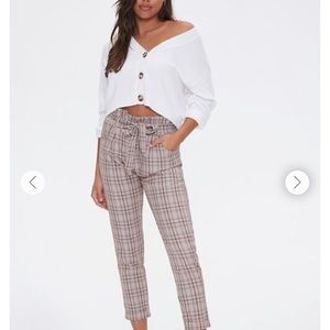 Forever 21 Plaid Paperbag pants Sz S New Cute